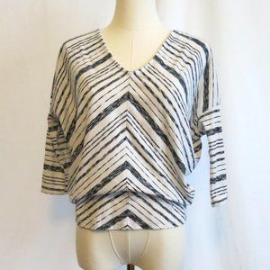 PUELLA Striped Top, Bat Wing Sleeve, Size XS